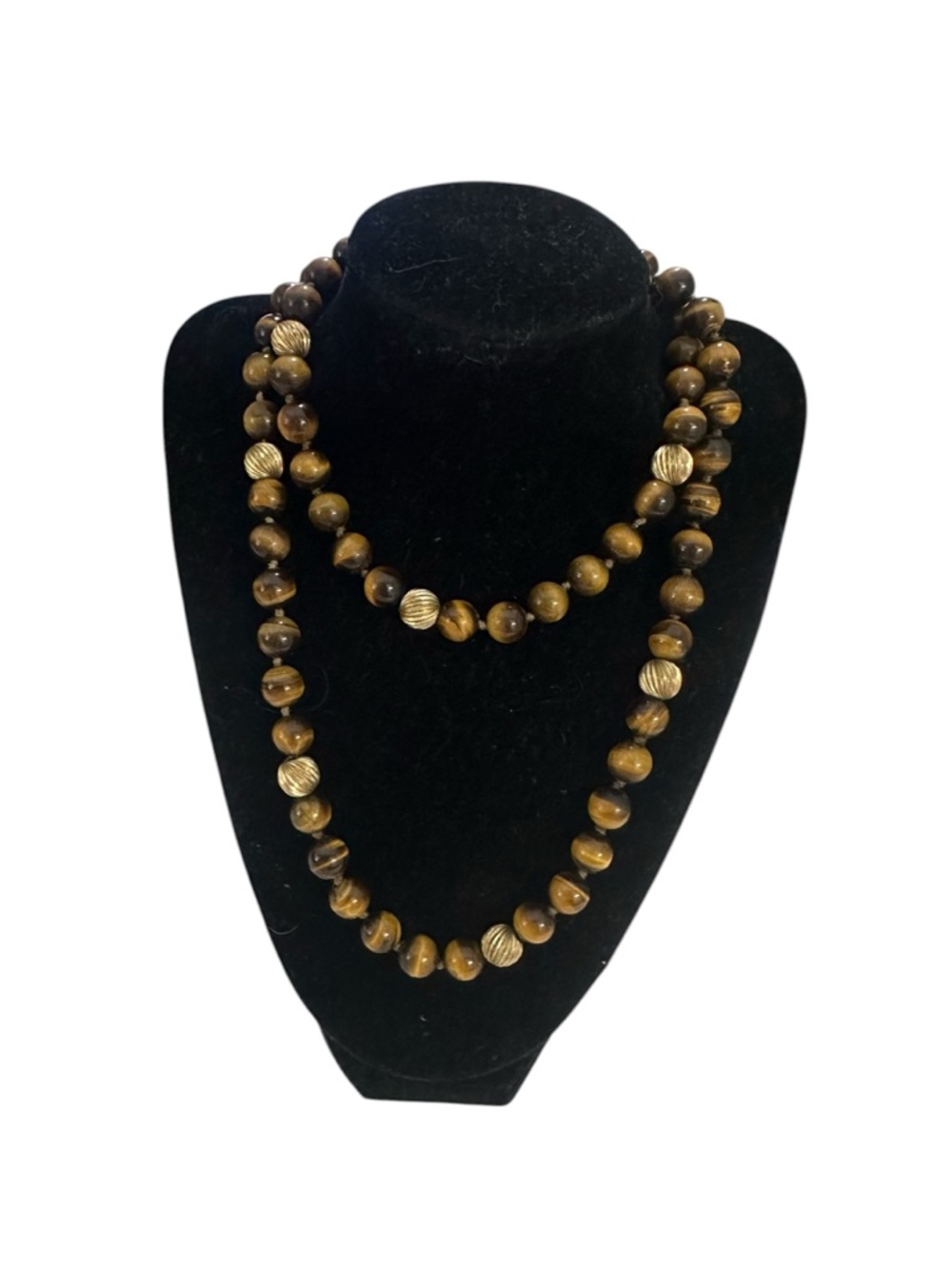 VTG Pure Silver & Tigers Eye Necklace